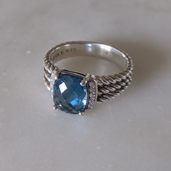 David Yurman Jewelry - Petite Wheaton® Ring with Hampton Blue Topaz and D